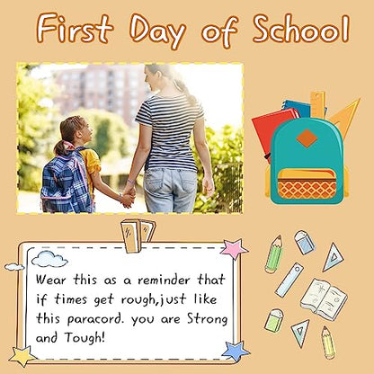 First Day of School Bracelets, Back to School Bracelets Mommy and Me - color: 2PCS Blue