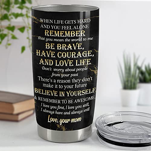 SANDJEST Personalized Son Gifts Tumbler Lion 20oz 30oz Tumblers with Lid Gift for Son Christmas Birthday - color: Son