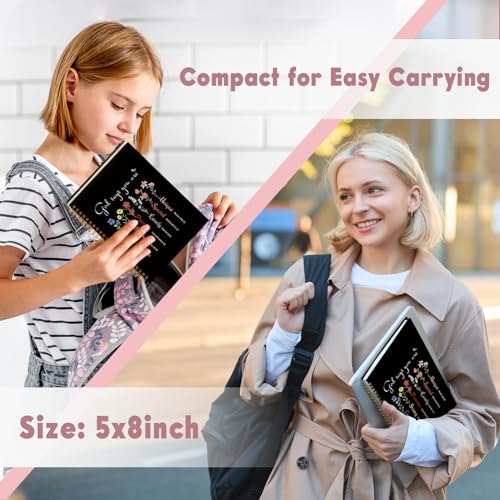 Lacama Bible Journal for Women, Christian Prayer Journal Black Notebook Gifts for Teen Girls Kids Women, Preppy Church Faith Journaling Hardcover Spiral Notebook 5.5x8.3 inch - color: God Says You Are-5-black