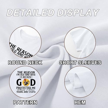 Christian Shirts for Men Jesus God Shirt Religious Bible Verse Tshirts Inspirational Faith Tee Graphic Funny Tees - color: White, size: Large