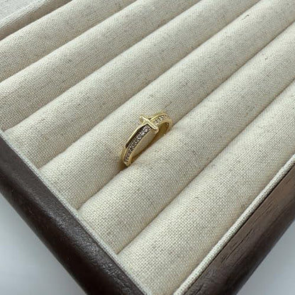 Cross Rings for Women, Let Go And Let God Ring, To My Daughter, Pray On It Golden Cross Ring, Stackable Cubic Zirconia Cross Ring Eternity Promise Ring for Her Wedding Band Ring Jewelry - size: 11#