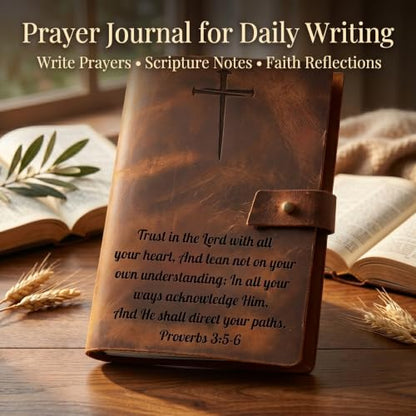 Personalized Leather Prayer Journal – Christian Bible Study & Scripture