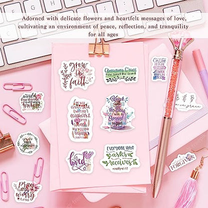 300pcs SLAPAFLIFE Inspirational Christian Stickers - Bible Verse Designs for Journaling, Motivational & Uplifting