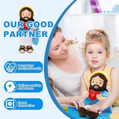 Yelakey 14" Jesus Plush Doll W/NFC Daily Bible Verse for Kids
