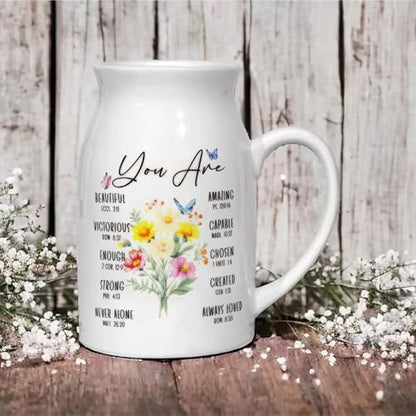 Christian Gifts for Women Birthday, Religious Vases for Flowers, Bible Verse Gift, Inspirational Gifts for Friends, Mom, Sister, Daughter, Girl, Female Coworker