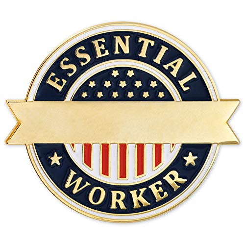PinMart Essential Worker Employee Recognition Award Engravable Lapel Pin