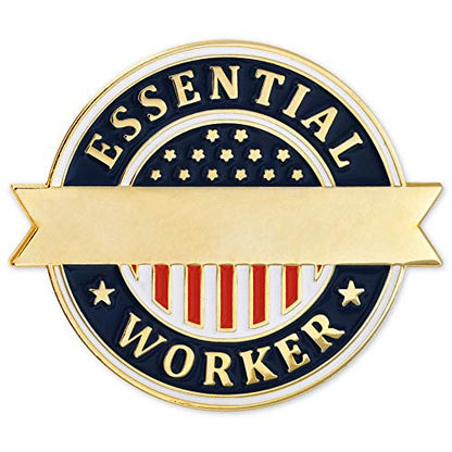 PinMart Essential Worker Employee Recognition Award Engravable Lapel Pin
