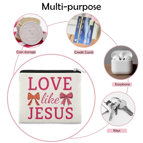 Religious Christian Coin Purse Gift Inspirational Motivational Present for Daughter Sister Friend Spiritual Coin Pouch Christmas Valentines Present Family Christian Birthday Gift Zipper Change Pouch - color: Spiritual Gift