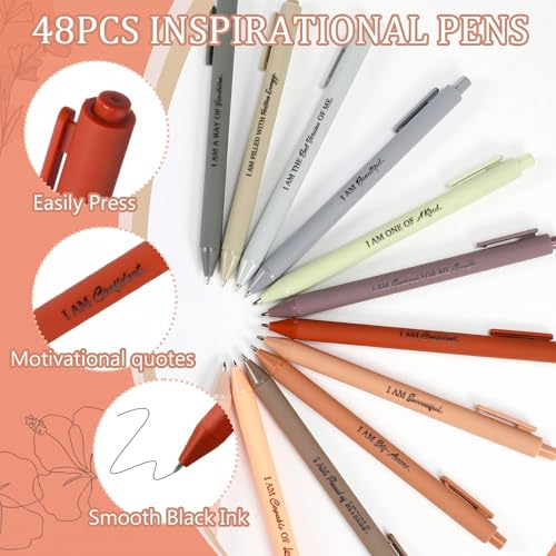 Mooliwe 96 Pcs Affirmation Notebooks Pens Bulk Gifts, Gratitude,Elegant - style: Elegant