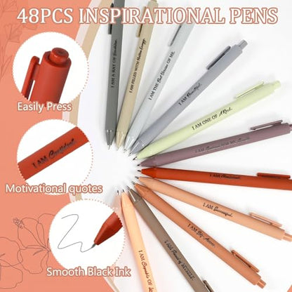Mooliwe 96 Pcs Affirmation Notebooks Pens Bulk Gifts, Gratitude,Elegant - style: Elegant