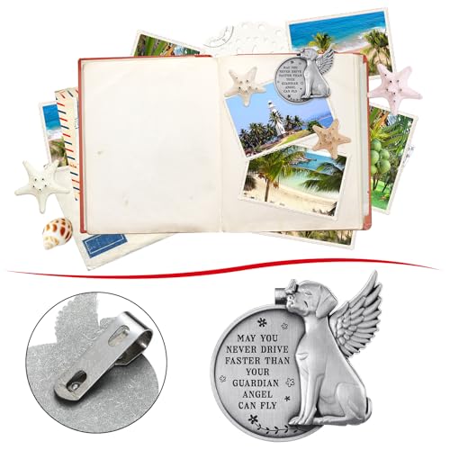 Shimeyao 2 Pcs Christian Guardian Dog Angel Visor Clip Car Visor Clip