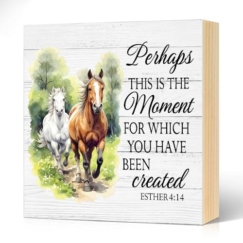 Perhaps This Is The Moment for Which You Have Wood Box Sign 5.9*5.9 - color: white018