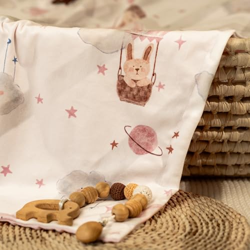 Fleece Baby Blankets for Girls & Boys, Infant Toddler Blanket - color: Pink Balloon Rabbit