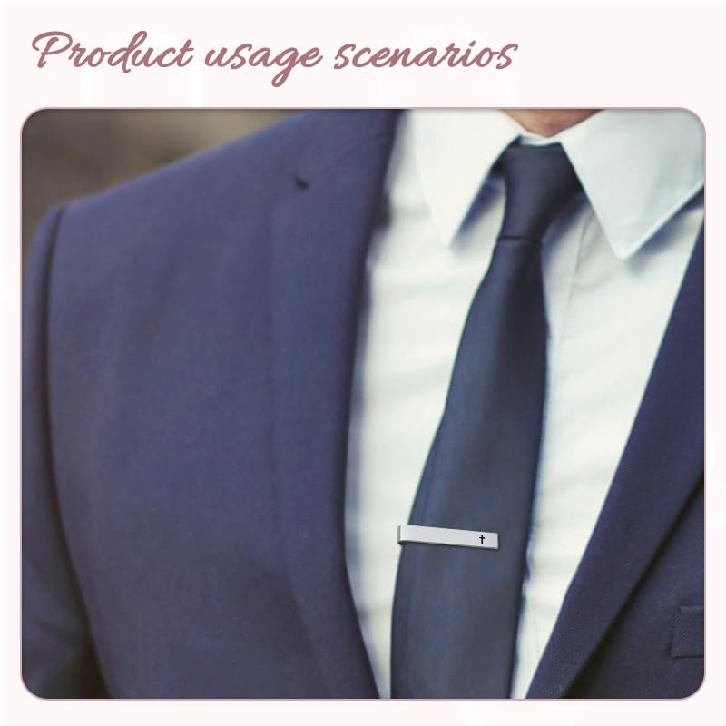 Novelty Mens Tie Clip for Wedding Graduation Gift for Him Son Grandson Birthday Christmas Gift Tie Clips for Dentist Pilot - style: with god all things possible