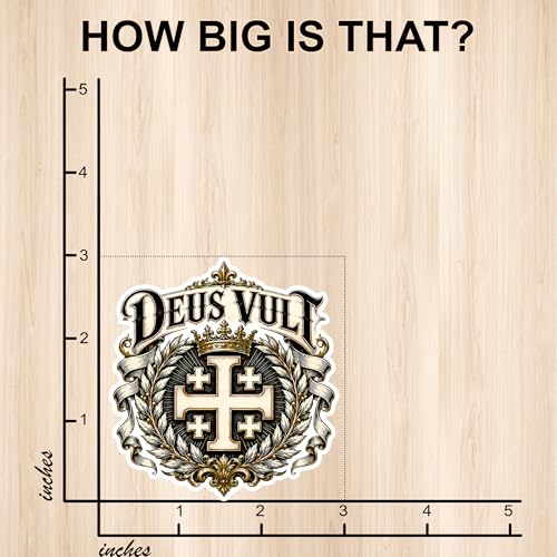 [3PCS] Jerusalem Cross Sticker, Deus Vult Medieval Crest Design, Crusader - color: Jerusalem Cross Sticker