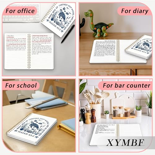 Sea Turtle Christian Gifts Notebook, Isaiah 43:2 Bible Verse Journal Sea Turtle Gifts for Women Men Deep Waters Lined Diary, Religious Catholic Prayer Book Devotional Notepad Encouragement Present - color: Color-7