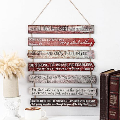 Yookeer 7 Tier Christian Wall Art Bible Verses Red English Style - color: Red, style: English Style