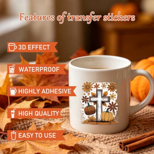 Rngmsi UV DTF Cup Wrap - 30 Sheets Fall Ghost UV DTF Stickers for Glass Mug - style: Fall Ghost