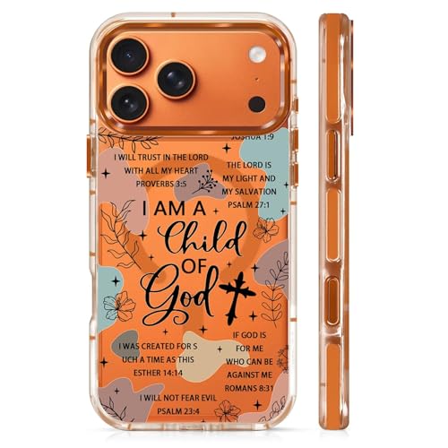 for iPhone 17 Pro Max/iPhone 18 Pro Max Case [Compatible with Magsafe],Clear Magnetic Case Silicone Shockproof Protective Orange Cover with Pattern Inspirational Bible Scripture - color: Inspirational Bible Scripture, size: iPhone 17 Pro Max/iPhone 18 Pro