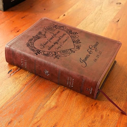 SacredBound Personalized ESV Super Giant Print Bible – Burgundy TruTone Faux Leather | Custom Name Engraved | English Standard Version with 17-Point Font & Full-Color Maps (Song of Solomon)