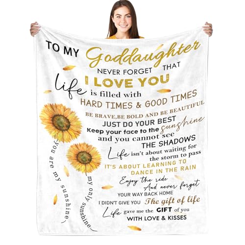 Goddaughter Gift from Godmother & Godfather, Goddaughter Blanket 50"x 60" - color: To My Goddaughter-1, size: 50"x60"