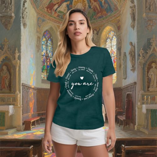 Christian Shirts for Women Jesus Faith Shirt You are Inspiration Tee - color: Green, size: Large
