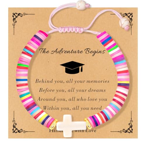 Cute Cross Bracelet Teen Girl Gifts Trendy Stuff Christian Gifts for Kids/Girls/Boys/Teens/Women Jewelry Colorful Jesus Bracelets Christmas Religious Communion Baptism Confirmation Gifts - color: 2-The Adventure Begins