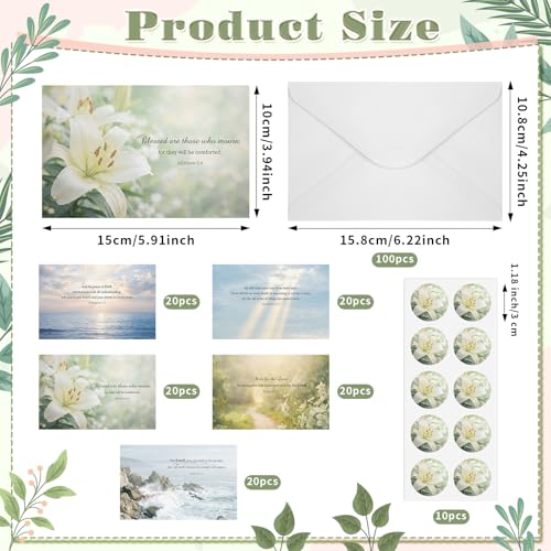 Eaasty 100 Pcs Cards with Stickers, Envelopes, Natural Style - style: Natural Style