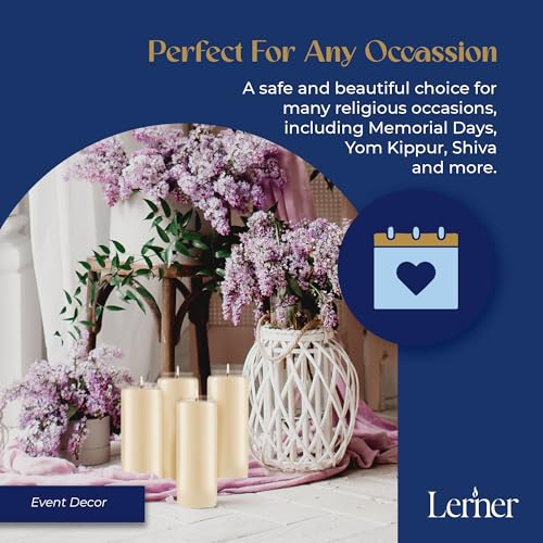 Lerner 9-Day Memorial Candles, 10 Pack, 7” Pillar Prayer Candle in Plastic Jar, Long-Lasting Smokeless Clean Burning Mourning & Shiva Candle for Vigils, Church, Emergencies, Jewish Yahrzeit Candles - style: 10 Pack