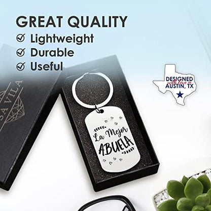 Rosa Vila Keychains For Women & Men, Gifts For Mom, Bonus Mom, Aunt, Sister, Dad, Grandma, Nurse, Teens, Coach, Teacher Pilot - style: Abuela Keychain