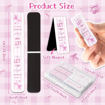 Haooryx Bible Verse Magnetic Bookmarks Motivational Book Page Markers - style: Pink Bow