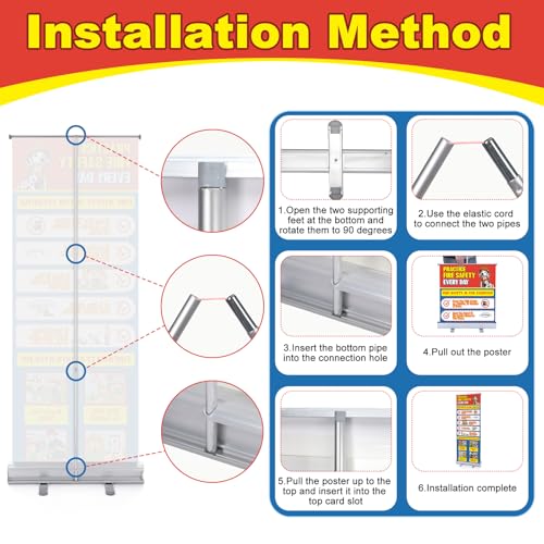 Ceenna 24 x 63 Inch Fire Safety Education Retractable Banners - style: Fire Safety