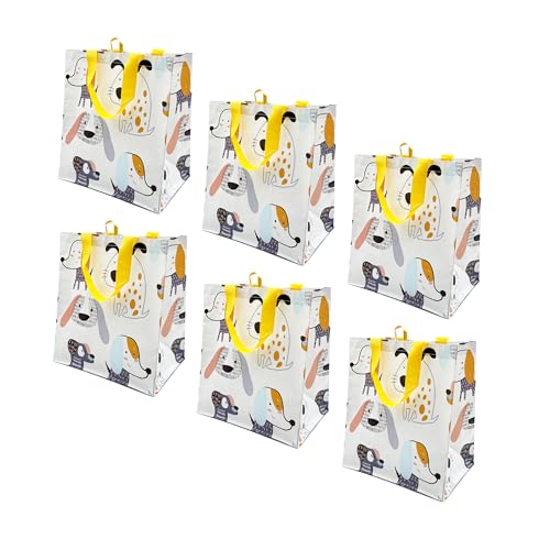 Earthwise Reusable Shopping Bags Extremely Durable Multi Use Large Stylish Fun Foldable Water-Resistant Totes Design - Friends (Pack of 6)