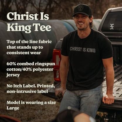Yee Yee Apparel Christian Faith Graphic Tee Shirt – Men’s Christian Graphic Tees and Short Sleeve Shirts - color: Christ is King Black, size: XX-Large