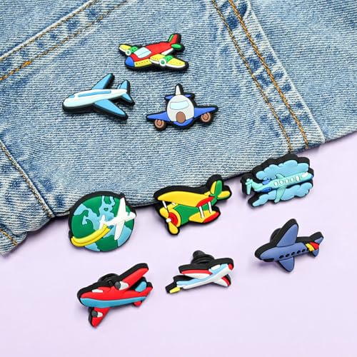 Cute Pins Bulk, Funny Lapel Badge Pins Rubber Brooch Pins for Backpacks, Hats, Bags - style: Airplane-30PCS