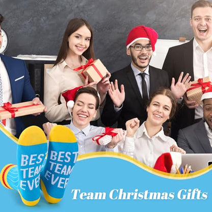 Glitopper 12 Pairs Best Team Ever Gift Socks Bulk - color: Multiple Color, style: Team