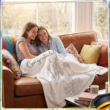 Graduation Gifts Blanket for Women Girl 2026 Congratulation Graduation Blanket Christian Faith Themed Throw Phd College Masters Degree Gifts 50"x 60" - style: Minimalist