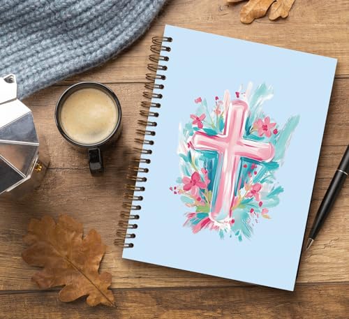 Dejfel Blue Floral Notebook Journal,Christian Gifts for Women Girls - color: christain
