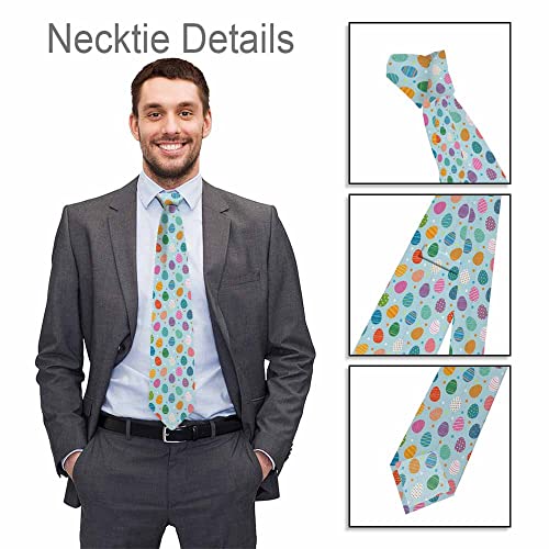 Men's Ties Novelty Tie Necktie for Men Teen Boys Multicolor Tie Party Holiday Thanksgiving Christmas - color: Easter Eggs Blue