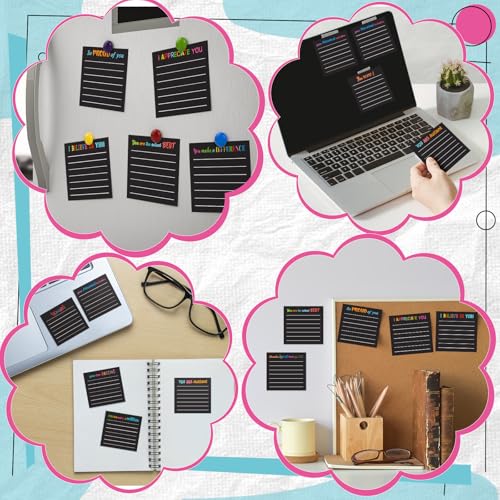 Yinder 24 Pcs Inspirational Sticky Notes Gifts, Appreciation, Black - color: Black, size: Appreciation