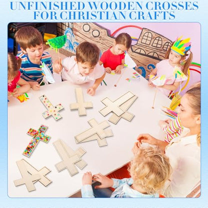 Blueweenly 12 Set Wooden Cross for Crafts, 9 Inch Layered with 200 Balls