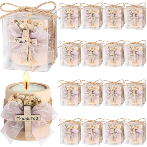 MTLEE 16 Pack Wooden Tealight Candle Holder Kit Guest Gifts, Cute - color: Multicolor