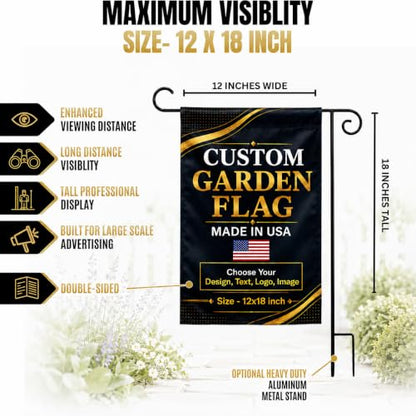 Personalized custom garden flags for outside by BCB 12x18, Printed in USA - color: Garden Flag