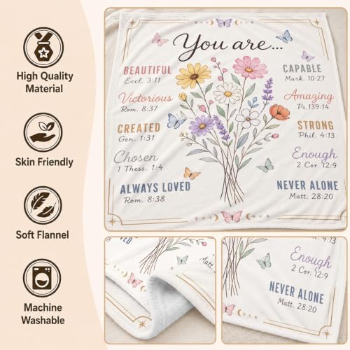 Christian Inspirational Blanket, 50×60in Soft Faith Flannel Blanket - color: Christian Blanket-02