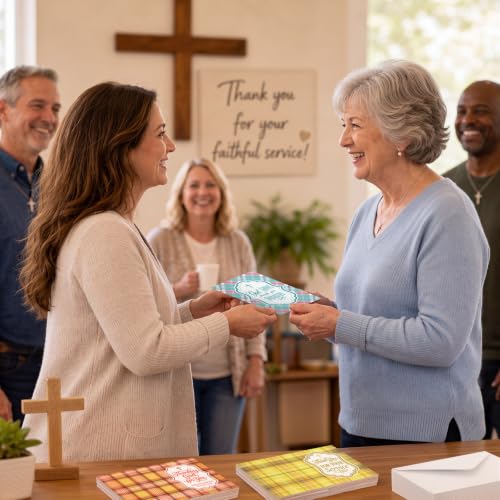 Affrolling 50 Pack Christian Ministry Appreciation Cards Bulk with Envelope - style: Ministry Plaid Style