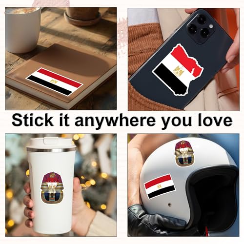 [3PCS] Egypt Flag Sticker Gifts for Men Bold Vinyl Decals Featuring - color: Egypt Flag Sticker