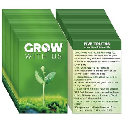 200 Pcs Gospel Tracts Salvation Cards,Grow with Us - style: Grow with Us