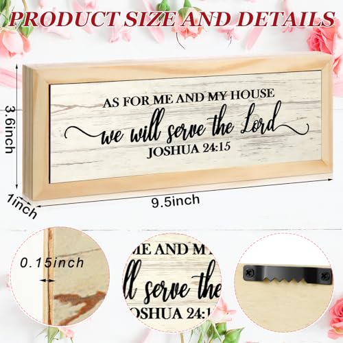 Jetec As for Me and My House We Will Serve Wall Sign, 10 X 4 Inch, Joshua - size: 9.5"L x 3.6"W