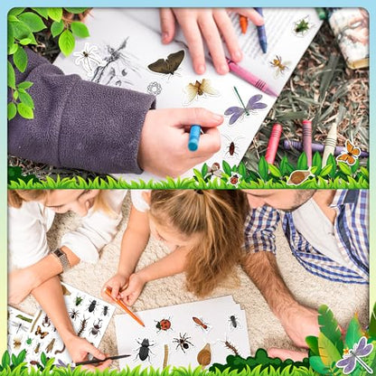 LINAYE 24 Sheets Insect Stickers for Kids Boys Girls, 780 Counts Bug Stickers for Scrapbooking,Water Bottles,Envelopes,Laptop - style: Insects 24 Sheets