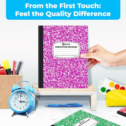 Rosmonde 5 Pack Composition Notebooks Wide Ruled, Color Marble Notebooks - size: 5 Pack